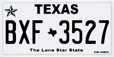 TX license plate BXF3527