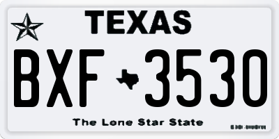 TX license plate BXF3530