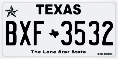 TX license plate BXF3532