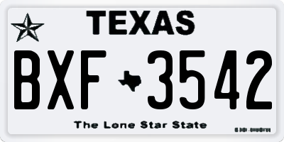 TX license plate BXF3542