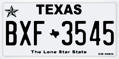 TX license plate BXF3545