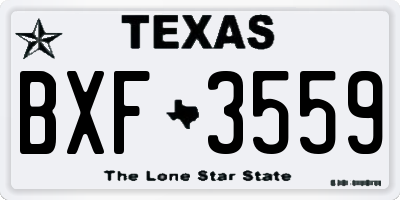 TX license plate BXF3559