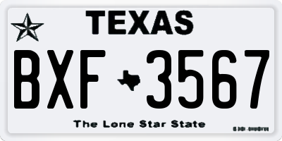 TX license plate BXF3567