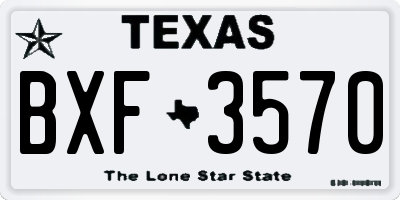 TX license plate BXF3570