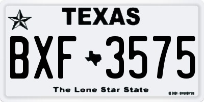 TX license plate BXF3575
