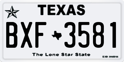TX license plate BXF3581