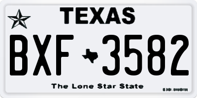 TX license plate BXF3582
