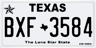 TX license plate BXF3584