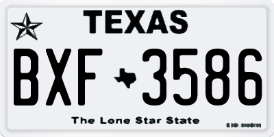 TX license plate BXF3586