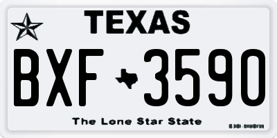 TX license plate BXF3590