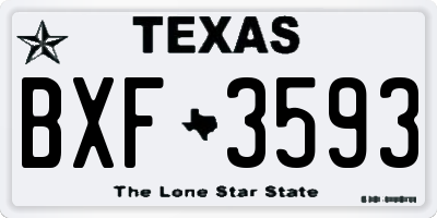 TX license plate BXF3593
