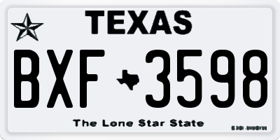 TX license plate BXF3598