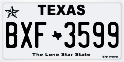 TX license plate BXF3599