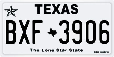 TX license plate BXF3906