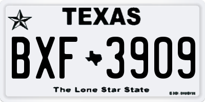 TX license plate BXF3909