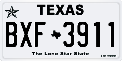 TX license plate BXF3911