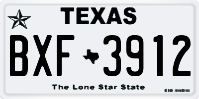 TX license plate BXF3912