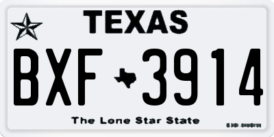 TX license plate BXF3914