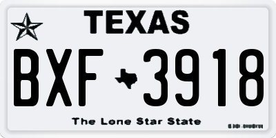 TX license plate BXF3918