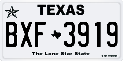 TX license plate BXF3919
