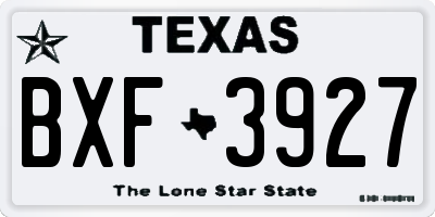 TX license plate BXF3927