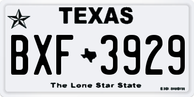 TX license plate BXF3929