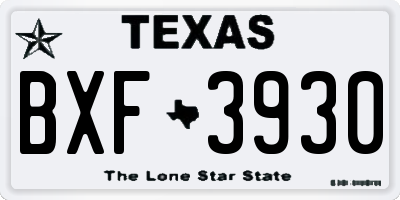 TX license plate BXF3930
