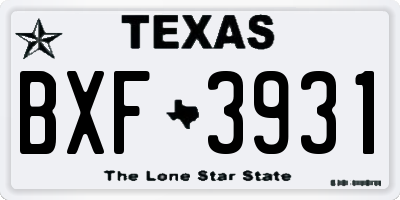TX license plate BXF3931