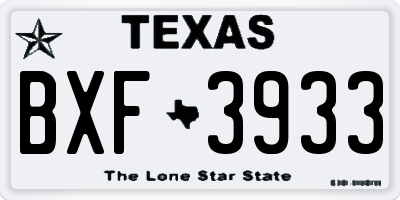 TX license plate BXF3933
