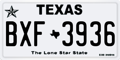 TX license plate BXF3936