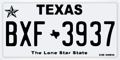 TX license plate BXF3937