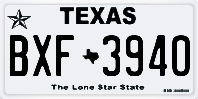 TX license plate BXF3940