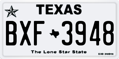 TX license plate BXF3948
