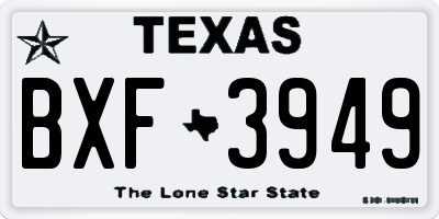 TX license plate BXF3949