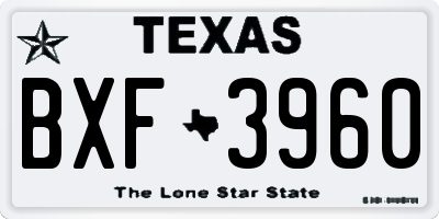 TX license plate BXF3960