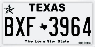 TX license plate BXF3964