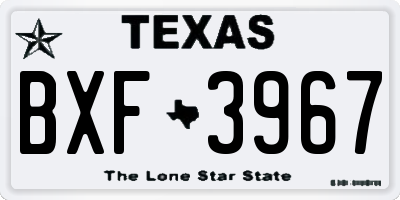TX license plate BXF3967
