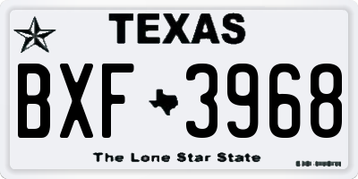 TX license plate BXF3968