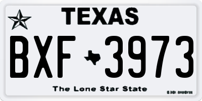 TX license plate BXF3973