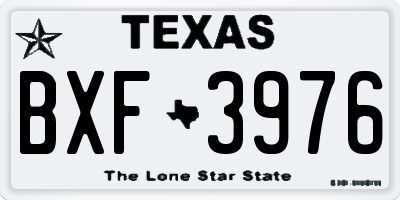 TX license plate BXF3976