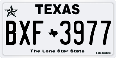 TX license plate BXF3977
