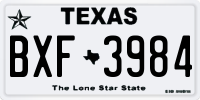 TX license plate BXF3984