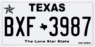 TX license plate BXF3987