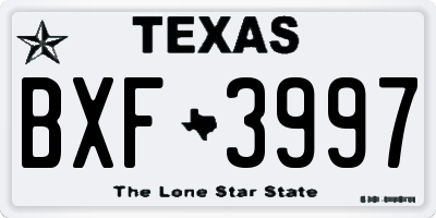 TX license plate BXF3997