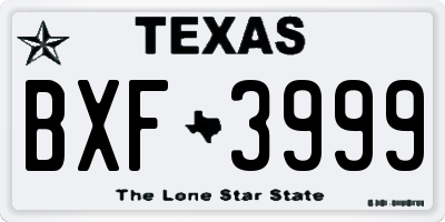 TX license plate BXF3999