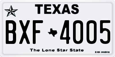 TX license plate BXF4005
