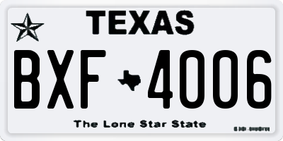TX license plate BXF4006