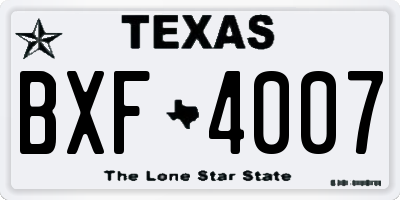 TX license plate BXF4007