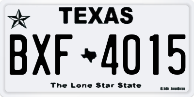 TX license plate BXF4015