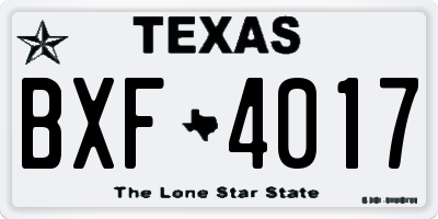 TX license plate BXF4017